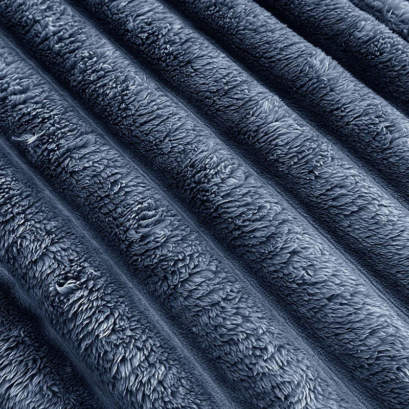 Afralia™ Ribbed Lamb Plush Blanket - Soft Faux Rabbit Velvet Wool Throw Blanket