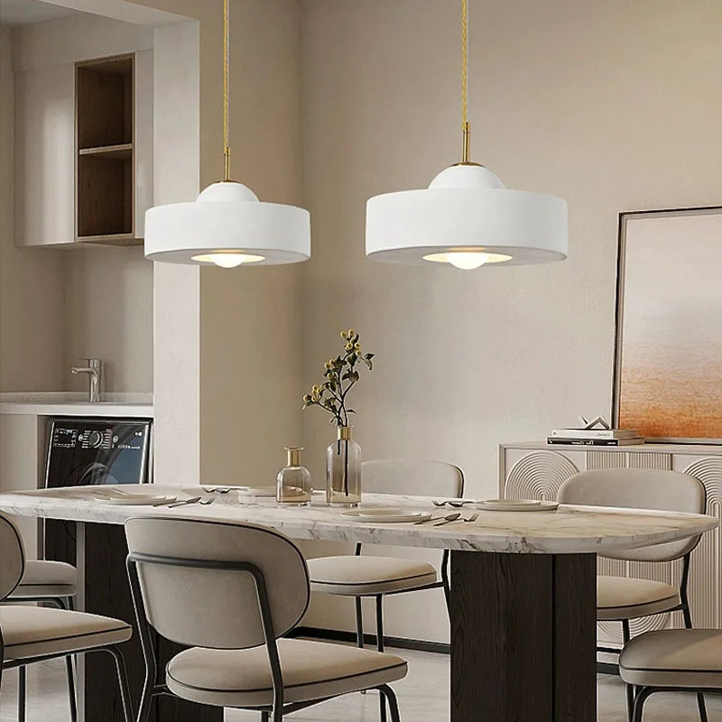 Afralia™ Modern Cream Pendant Light for Dining, Bedroom, Living Room