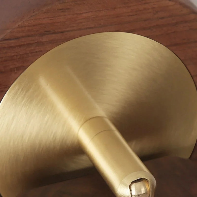 Afralia™ Modern Copper Wood LED Wall Lights with Pull Chain Switch for Bedroom Vanity.