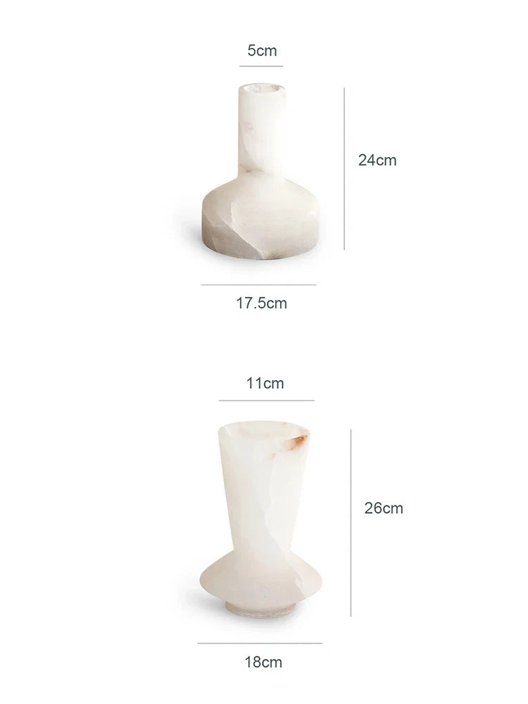 Afralia™ White Onyx Marble Vase for Modern Decor
