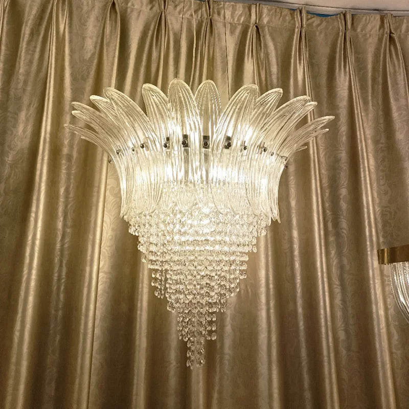 Afralia™ Crystal Chandelier Ceiling Light Fixture for Luxurious Living Rooms