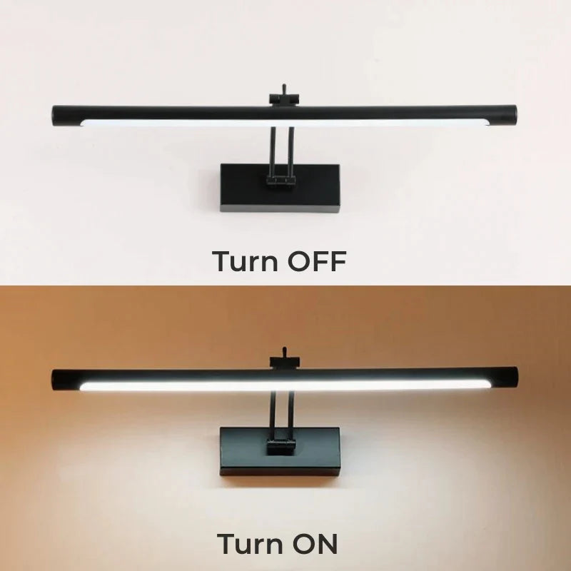 Afralia™ LED Vanity Wall Lamp 40/55cm Black Sconce for Bathroom Mirror & Bedroom