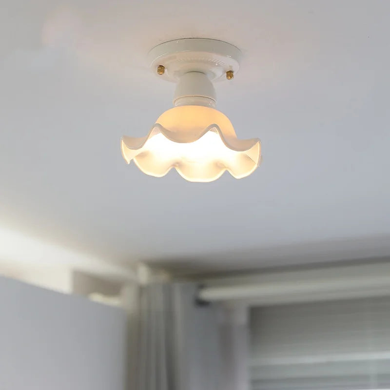Afralia™ Ceramic Copper LED Ceiling Light: Modern Indoor Lighting Fixture for Home Decor