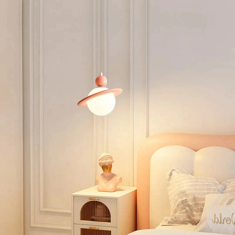 Afralia™ Nordic LED Planet Macaron Pendant Light for Home Indoor Decor