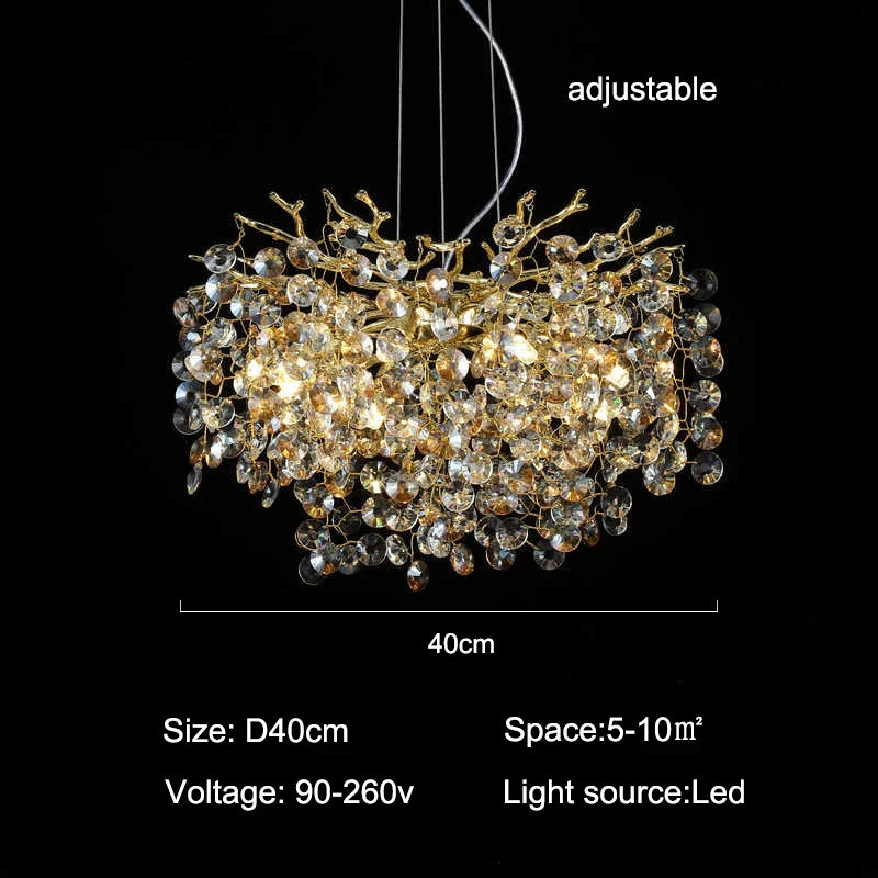 Afralia™ Luxury Crystal Chandelier for Villa Dining Room Living Room Bedroom