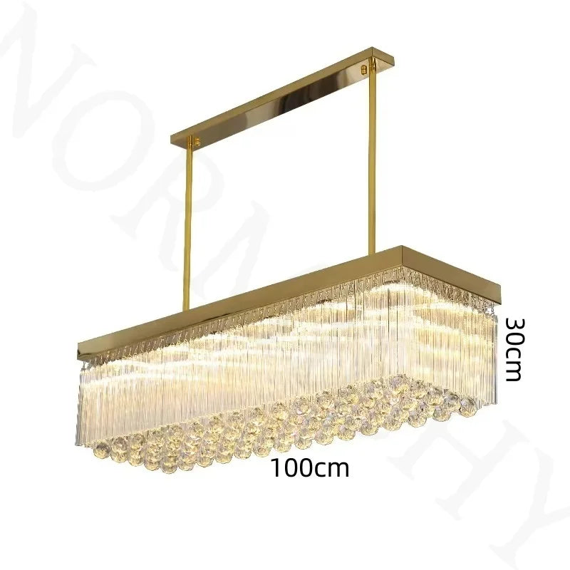 Afralia™ Luxe K9 Crystal Dining Room Pendant Light - Elegant & Atmospheric Crystal Ceiling Pendant