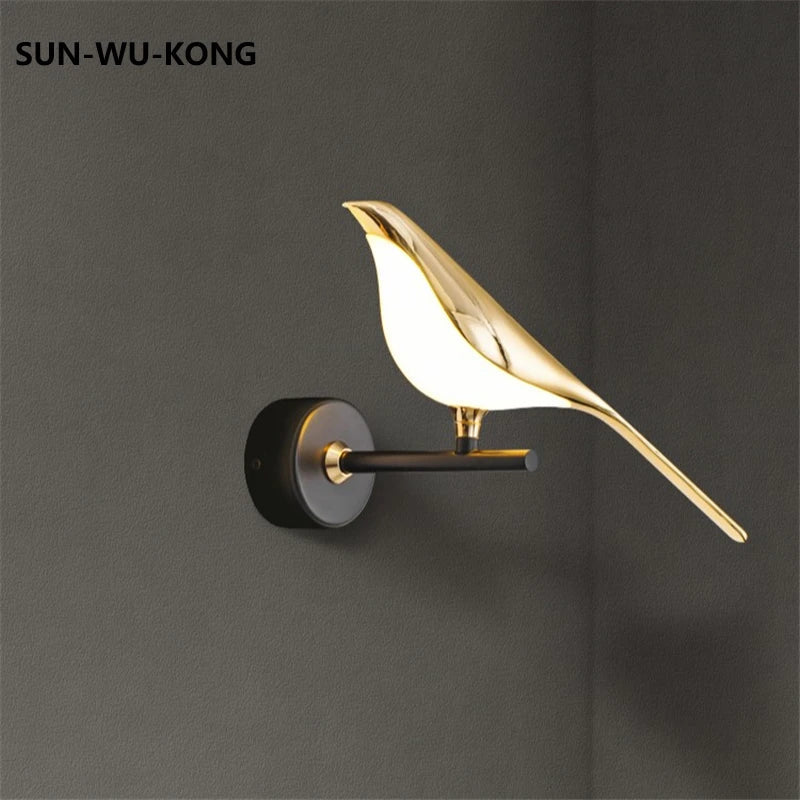 Afralia™ Magpie Bird LED Wall Lamp - Rotatable Bedroom Sconce