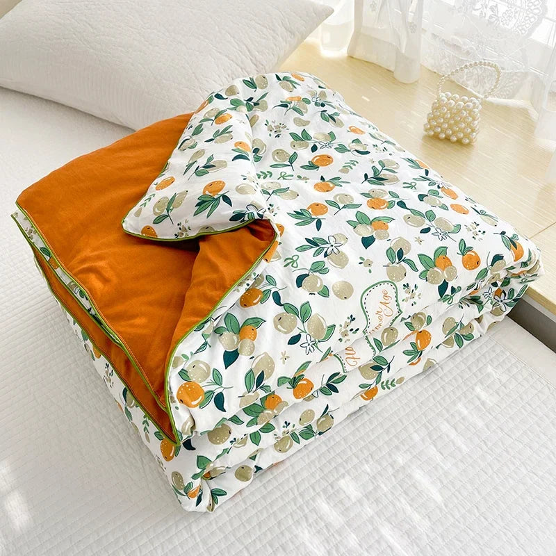 Afralia™ Summer Comforter Queen Size Lightweight Double Gauze Breathable Blanket