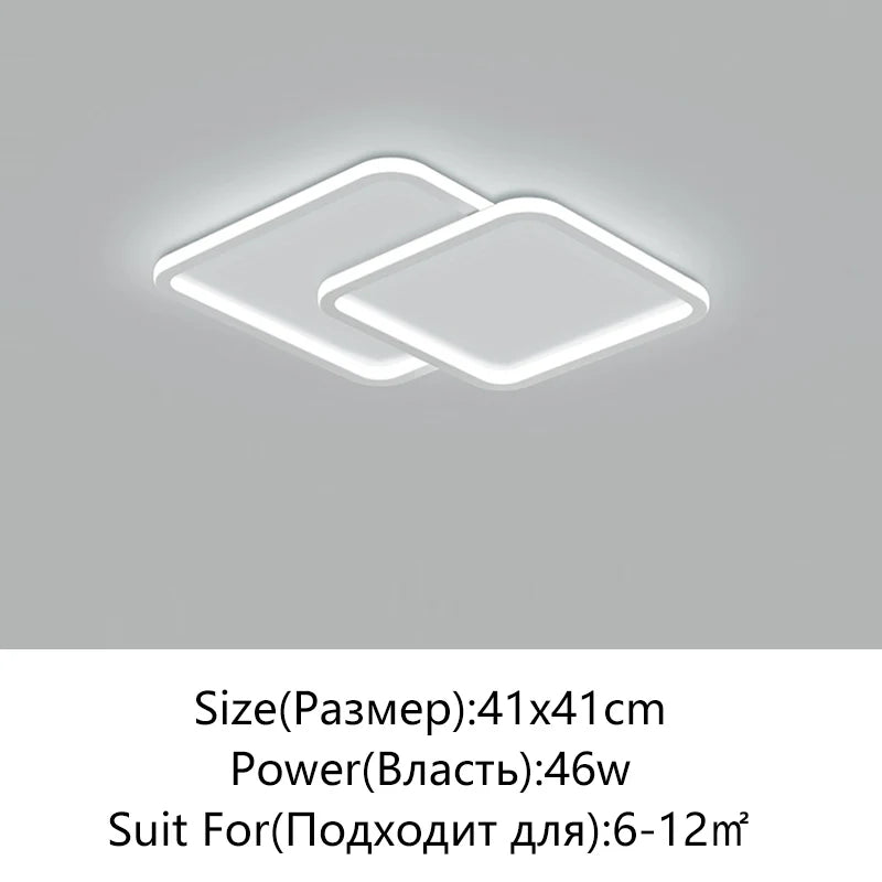 Afralia™ Modern Black & White LED Ceiling Chandelier for Living, Dining, and Bedrooms