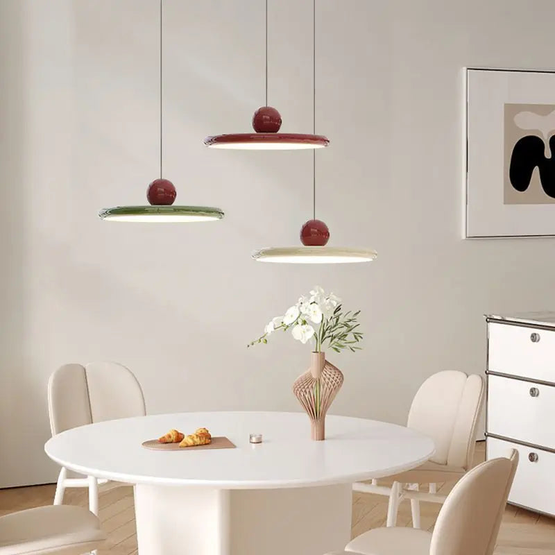 Afralia™ Cream Wind Saucer LED Pendant Light for Interior Illumination