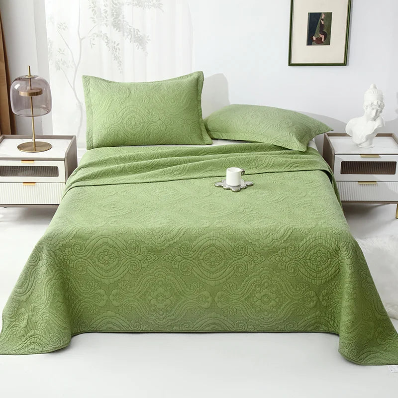 Afralia™ Cotton Quilted Embroidered Bedspread Set