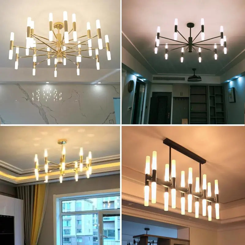 Afralia™ Nordic Design Living Room Chandelier LED Light Fixture for Kitchen Bedroom Dining Decor