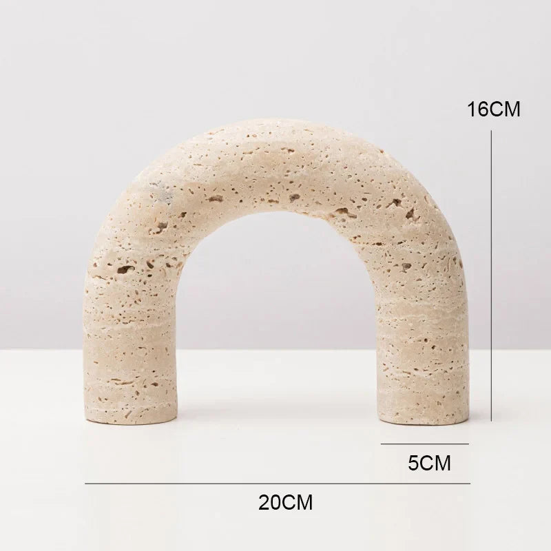 Travertine Marble Arch Decor by Afralia™ for Stylish Home Accents