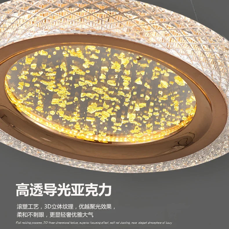 Afralia™ LED Ring Ceiling Chandelier: Luxury Villa Pendant Light for Living & Dining Rooms