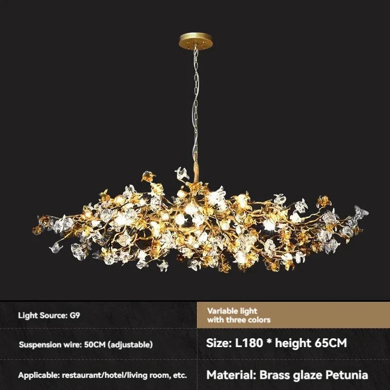 Afralia™ Luxury Crystal Branch Chandelier for Living Room & Bar, Brass Art Tea Room Lighting