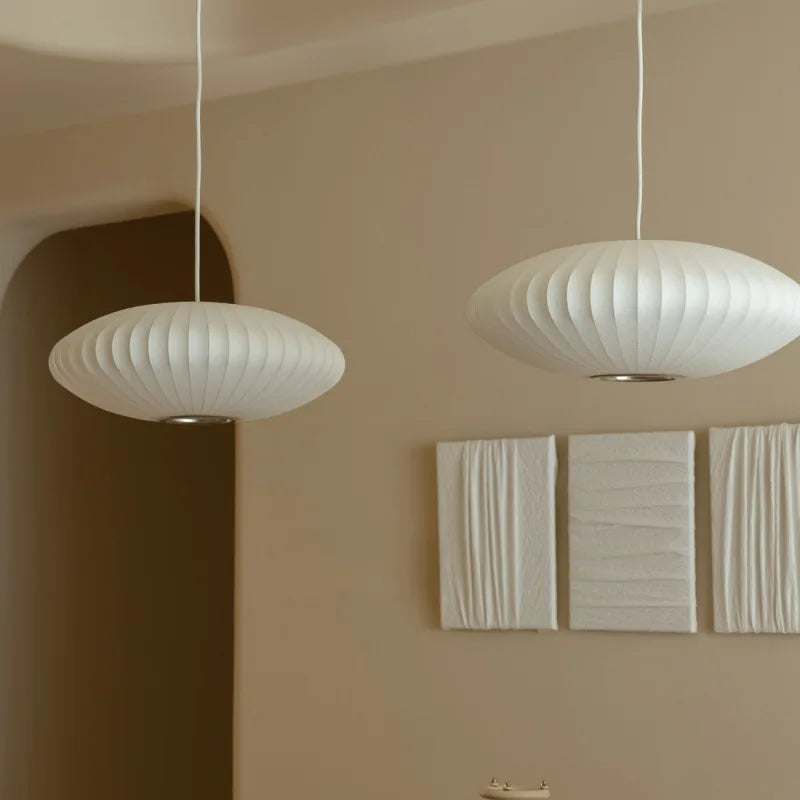 Afralia™ Bubble Silk Pendant Chandelier for Dining Living Room Kitchen Island & Bedroom