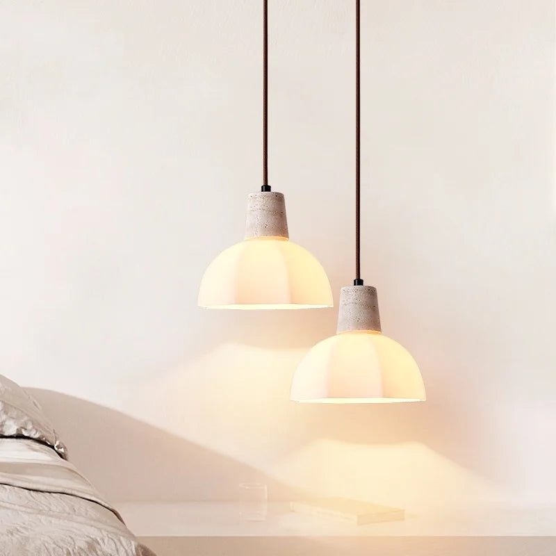 Afralia™ White Glass LED Pendant Lamp for Living Room & Dining Table