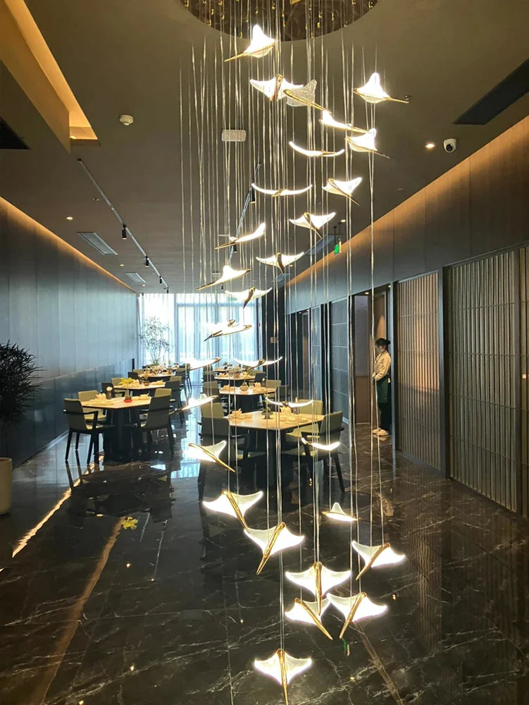 Afralia™ Nordic Bird LED Chandelier for Modern Design Clothing Store & Restaurant