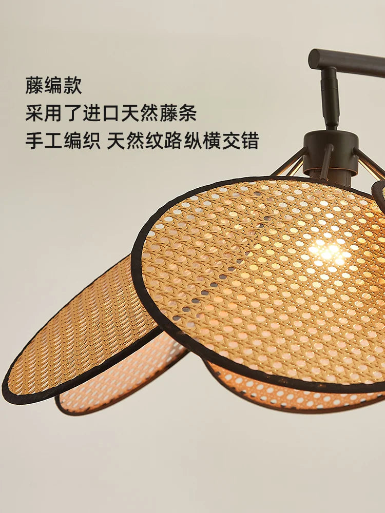 Afralia™ Wabi-sabi Rattan Weaving LED Floor Lamp for Living Room and Study