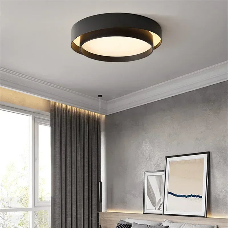 Afralia™ LED Ceiling Light Modern Minimalist Indoor LightingFixture White Black Grey