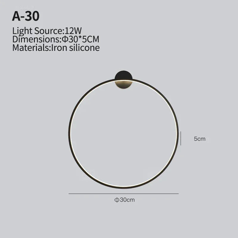 Afralia™ Nordic Ring LED Wall Lamp Modern Sconce for Living Room Bedroom Hallway