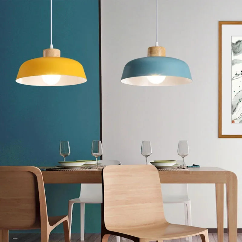 Afralia™ Modern Macaron Pendant Light | Nordic Iron Chandelier for Living and Dining Rooms