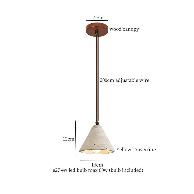 Afralia™ Stone Glass LED Pendant Light - Japanese Vintage Hanging Lamp