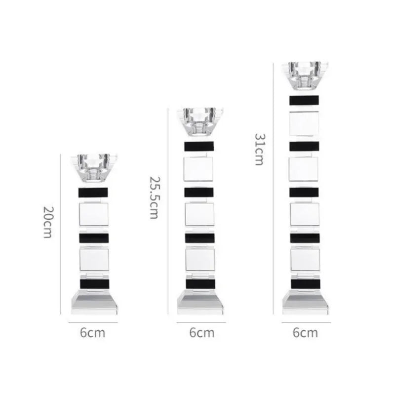 Afralia™ Geometric Glass Candle Holder Block Design Home Decor Accessory