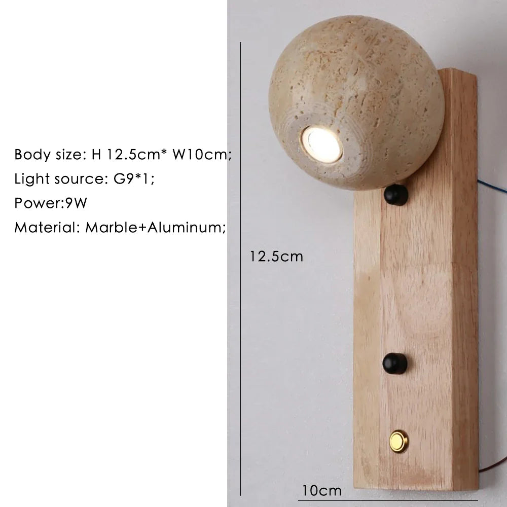 Afralia™ Marble Wall Lamp: Nordic Modern LED Sconce for Bedroom, Living Room, and Corridor