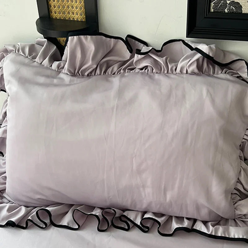 Afralia™ Cooling Silky Ruffled Bedding Set 180X220 - 4 Piece Smooth Fitted Sheet