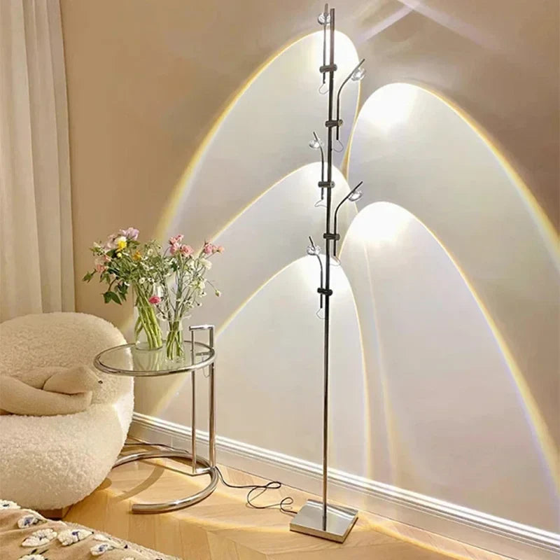 Afralia™ Sunset Projection RGB LED Floor Lamp for Living Room and Bedroom Decor