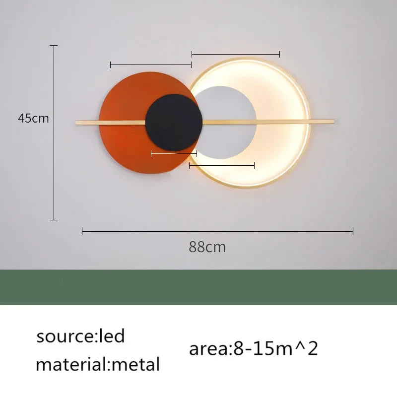 Afralia™ Circular Sofa Luxury Wall Lamp: Simple Modern Nordic Bedroom Lighting