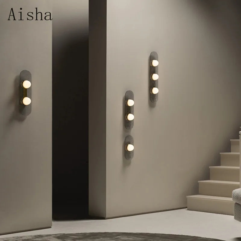 Afralia™ Glass Wall Lamp for Home Bedroom Staircase Decor