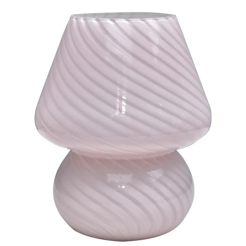Afralia™ Striped Mushroom LED Table Lamp: Korean Ins Style, Cute Mini Desk Decor