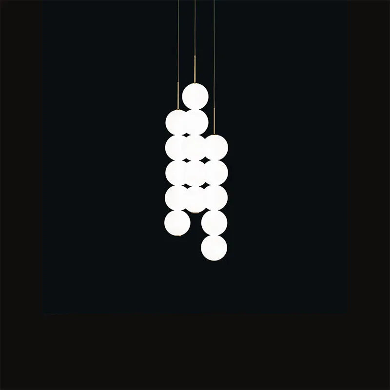 Afralia™ Art Deco LED Glass Pingpong Pendant Light in Gold Chrome Black.