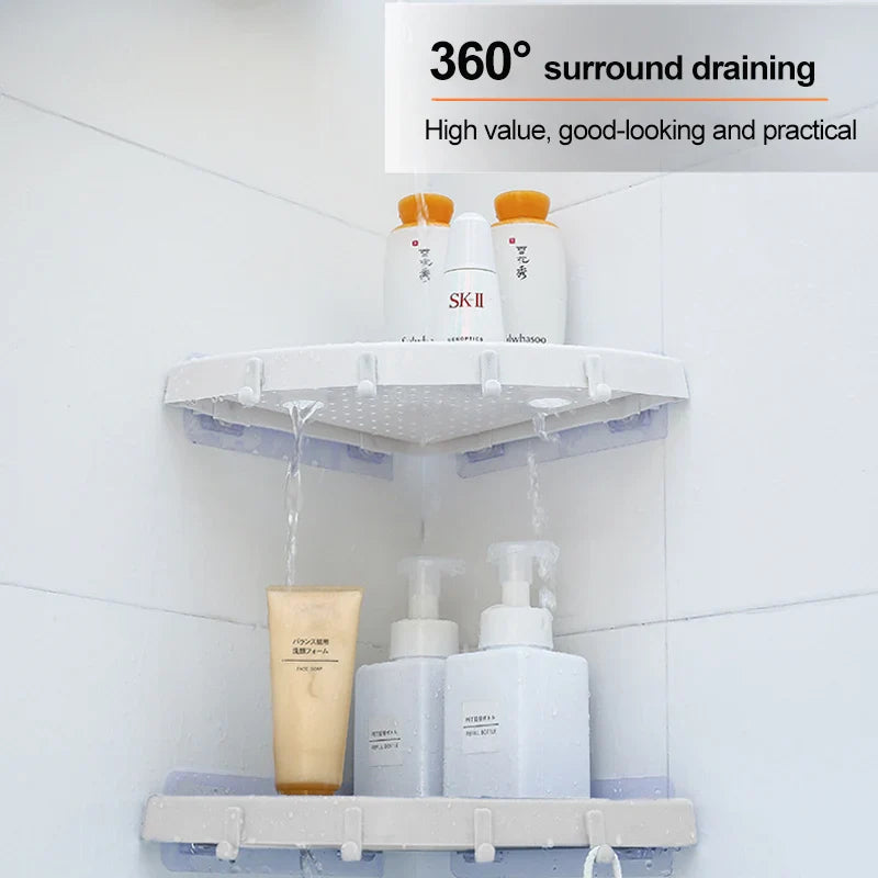 Afralia™ Bathroom Shelf Organizer Caddy Plastic Wall Holder Storage for Shower Essentials