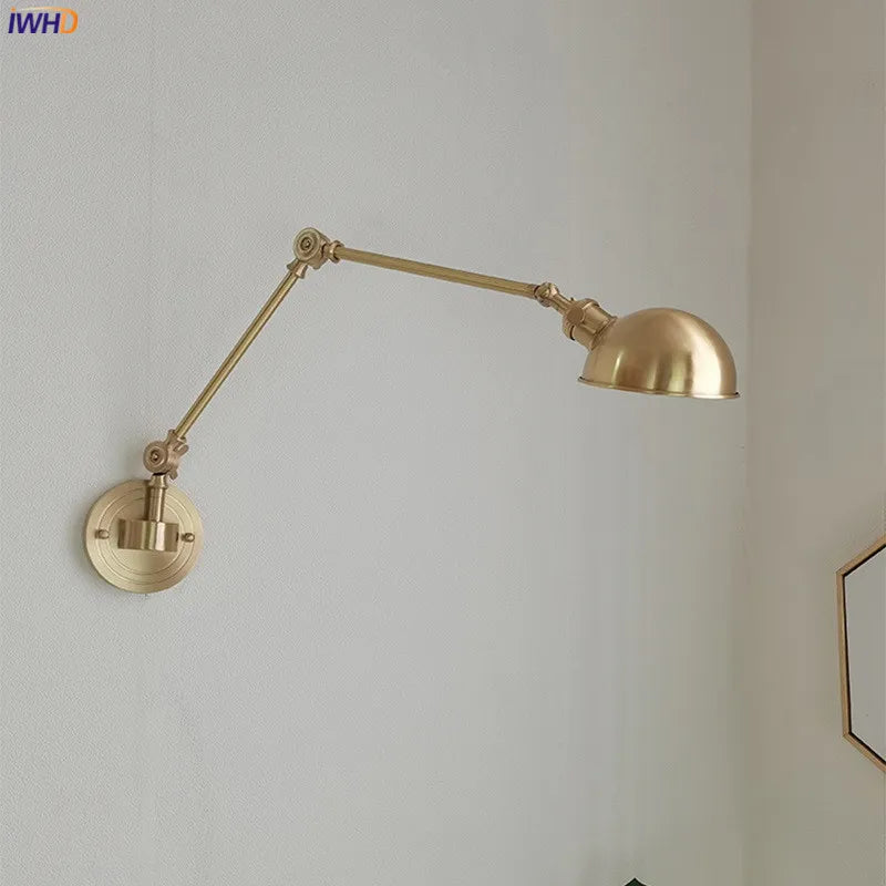 Afralia™ Copper LED Wall Light Fixtures | Rotate Up Down Bedroom Living Room Wandlamp