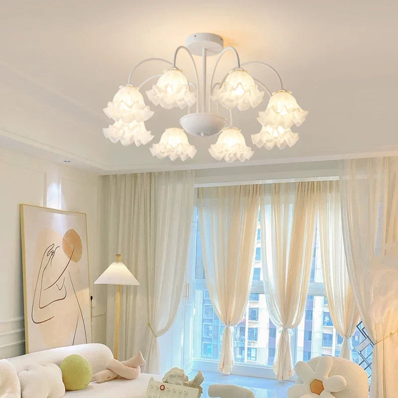 Afralia™ Modern Green White Branch Ceiling Chandelier for Living Room Bedroom Dining Loft