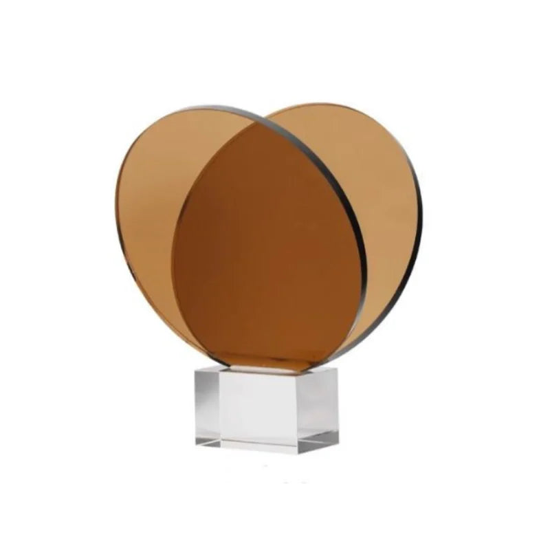 Afralia™ Acrylic Crystal Bookshelf Magazine Rack Geometric Circular Ornaments Amber Figurines