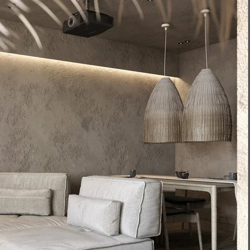 Afralia™ Rattan Art LED Pendant Lights for Home Decor and Dining Room