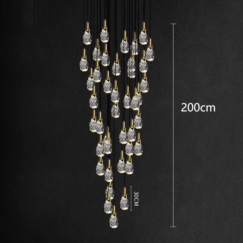 Afralia™ LED Staircase Chandeliers Pendant Light for Living Room Modern Indoor Lighting