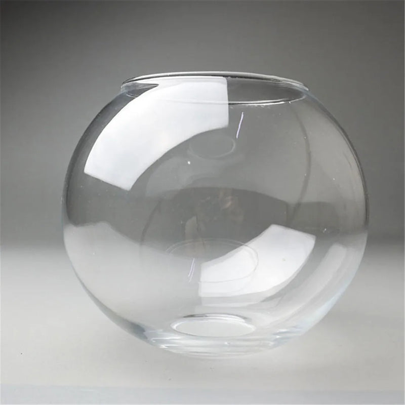 Afralia™ Hand Blown Clear Glass Globe Lamp Shade with 2 Ends Opening, D18cm Glass Cover Ball Lampshade