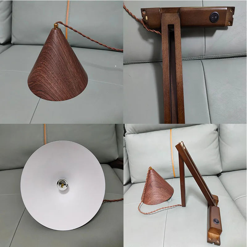 Afralia™ Retro Wood+Metal LED Pendant Wall Lamp for Living Room Bedroom Indoor Lighting