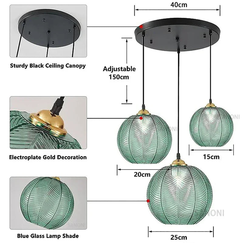 Afralia™ Nordic Glass Chandelier - Modern Pendant Light for Stylish Home Decor