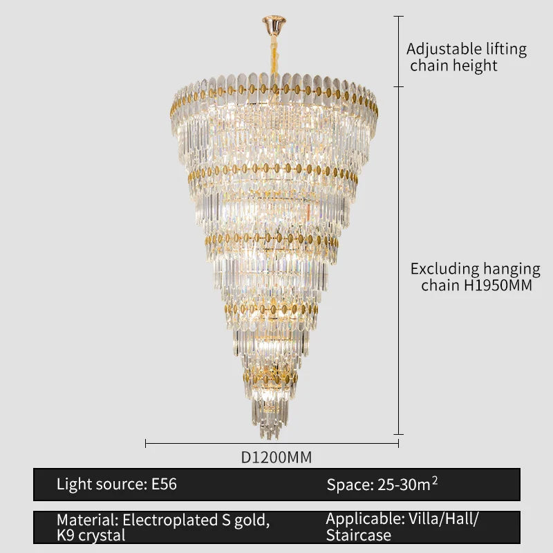 Afralia™ Crystal Chandelier: Modern Light Luxury for Living Room, Dining Room, and Bedroom
