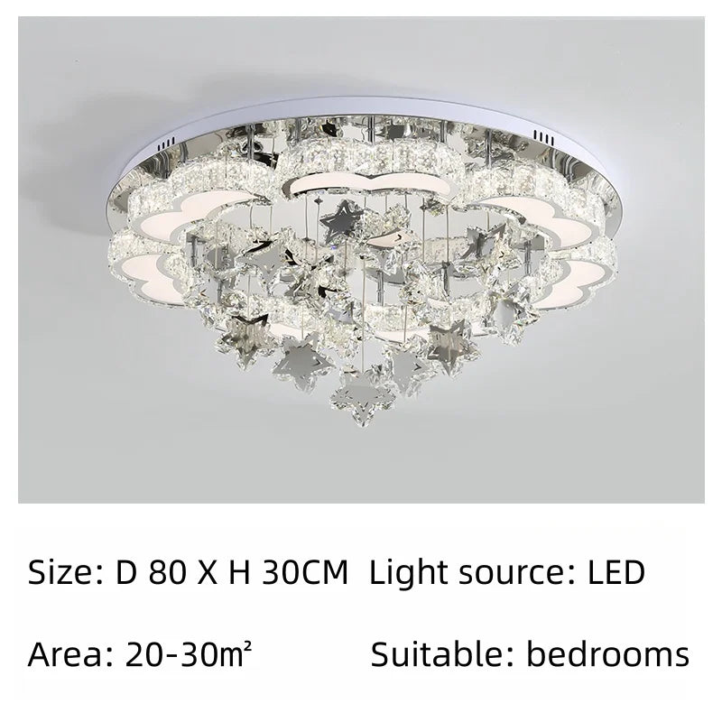 Afralia™ Heart Shaped Crystal LED Ceiling Light - Modern Chandelier Fixture for Living Room
