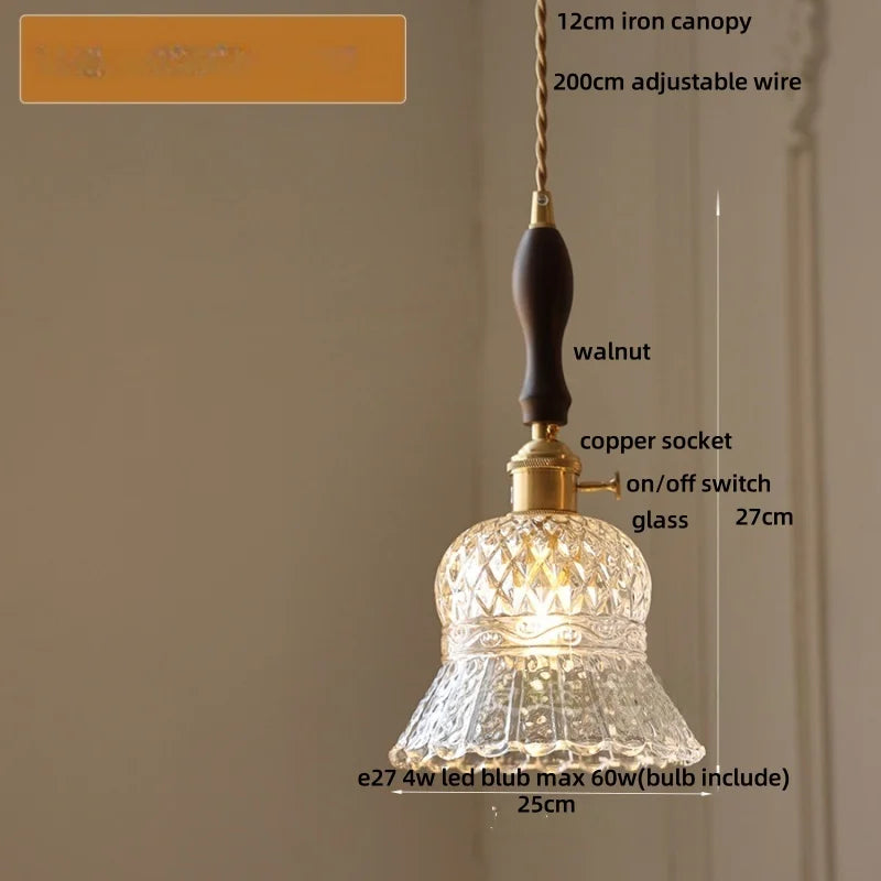 Afralia™ Amber Glass LED Pendant Light Fixture Modern Home Lighting Plafond Lamp