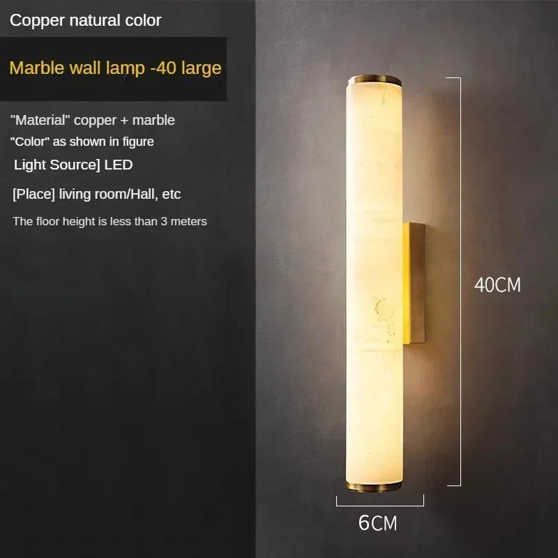 Afralia™ Copper Marble Wall Lamp Modern Luxury Living Room Bedroom Light