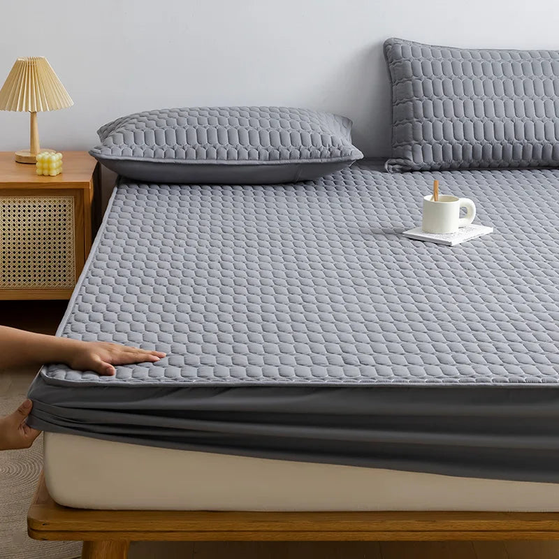 Afralia™ Solid Color Fitted Sheet for Twin Full Queen King Mattresses