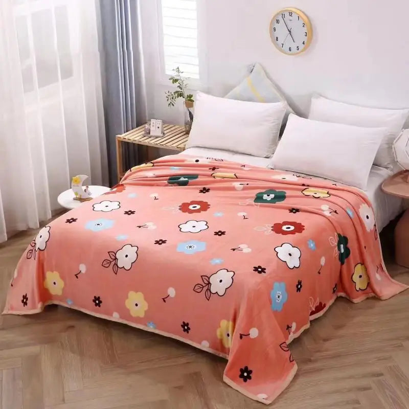 Afralia™ Flannel Summer Blanket: Double-Sided Sofa & Office Nap Blanket